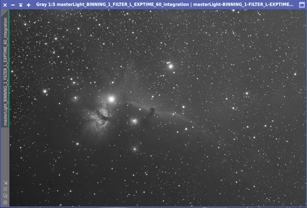 WBPPしたばかりの馬頭星雲のL画像