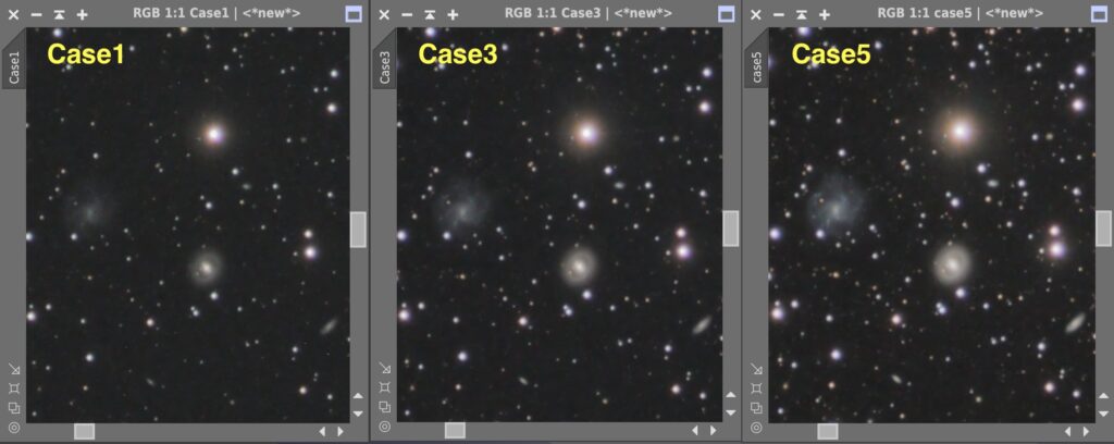 Case1,3,5 三兄弟銀河の比較